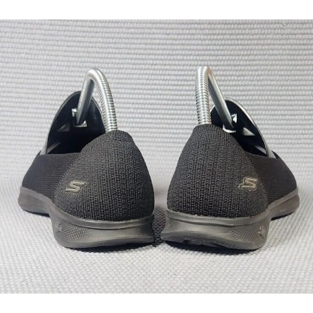 Skechers Goga Gen 5 Mat Women’s Size 7.5 Black Memory Foam Slip On Shoes 14745